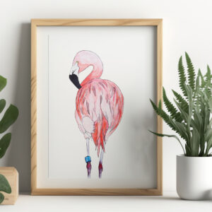 Kunstdruck Flamingo